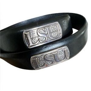 Enmon Italian saddle, leather belt, size 38 very good condition, black silver